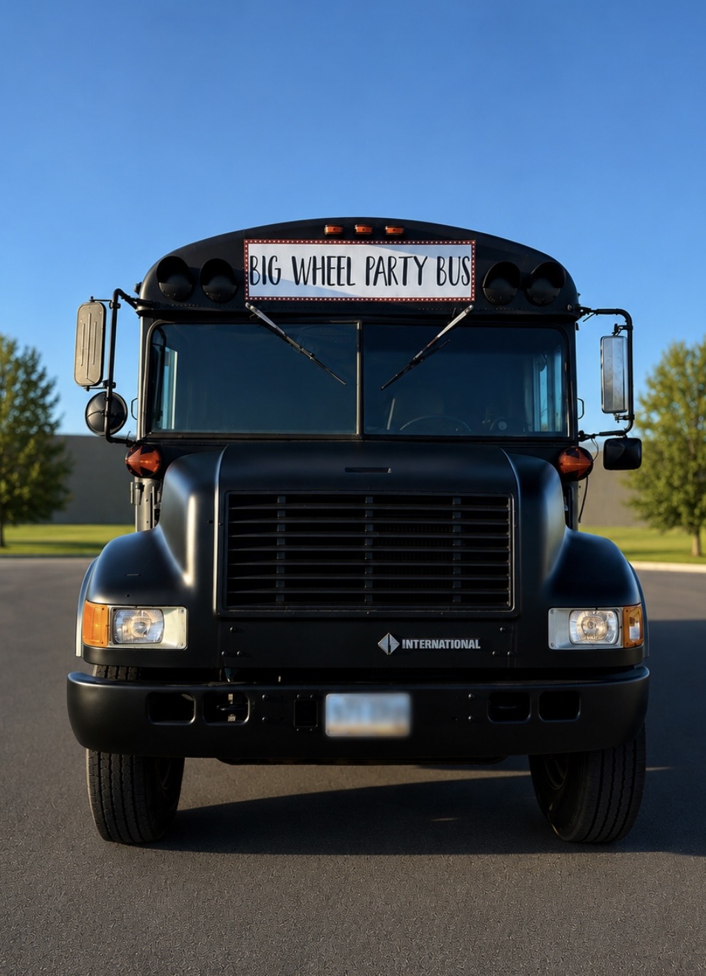 Big Wheel Party Bus front view